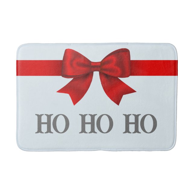 Christmas Red Ribbon Ho Ho Ho Ho Badematte (Vorderseite)