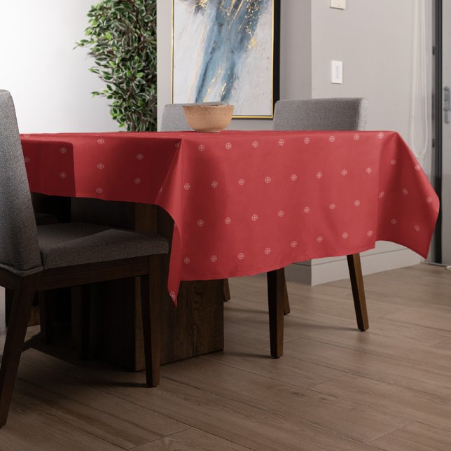 Christmas Red Simple Minimalistisch Elegantes Must Tischdecke (Simple red patterned minimalist tablecloth)