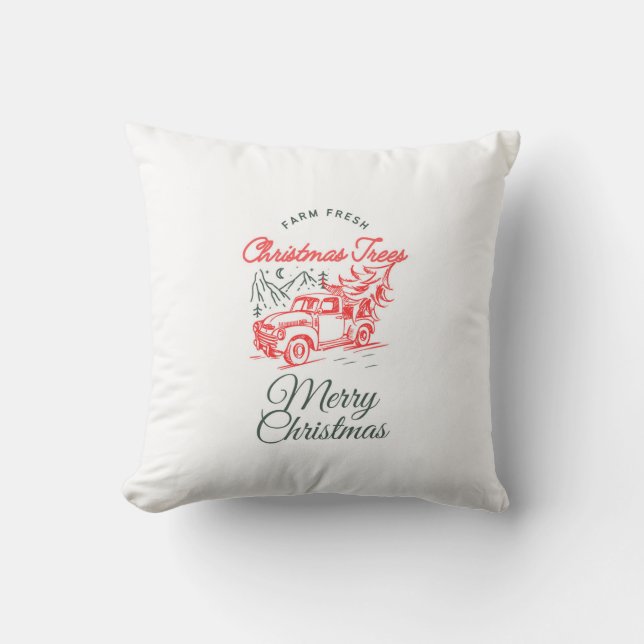 Christmas Red Truck von Sommer Hamilton Kissen (Vorderseite)
