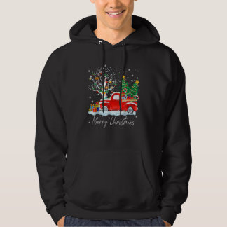 Christmas Red Truck Xmas Tree Vintage Merry Chris Hoodie