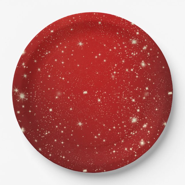 Christmas Red Twinkle Pappteller (Vorderseite)