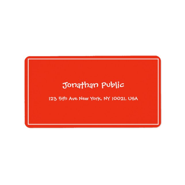 Christmas Red White Calligraphed Template Adresse Adressaufkleber (Vorne)