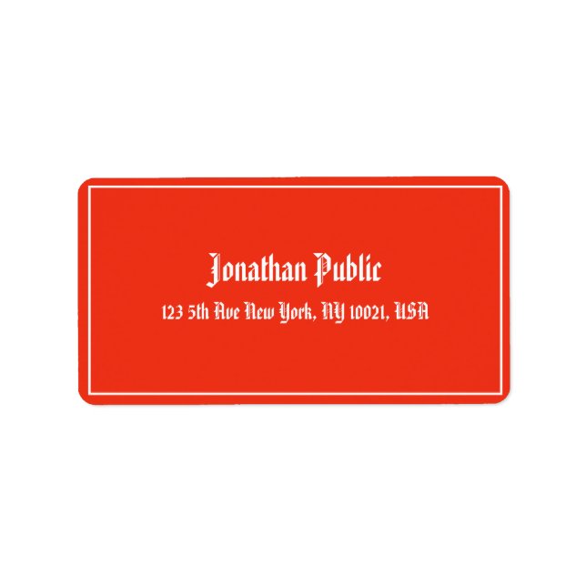 Christmas Red White Calligraphy Template Address Adressaufkleber (Vorne)