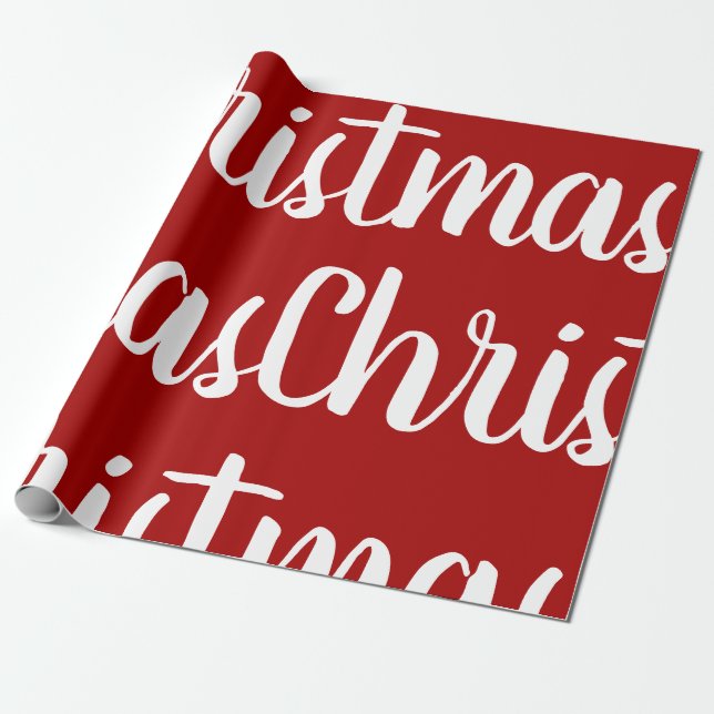 Christmas Red White Geschenkpapier (Ungerollt)