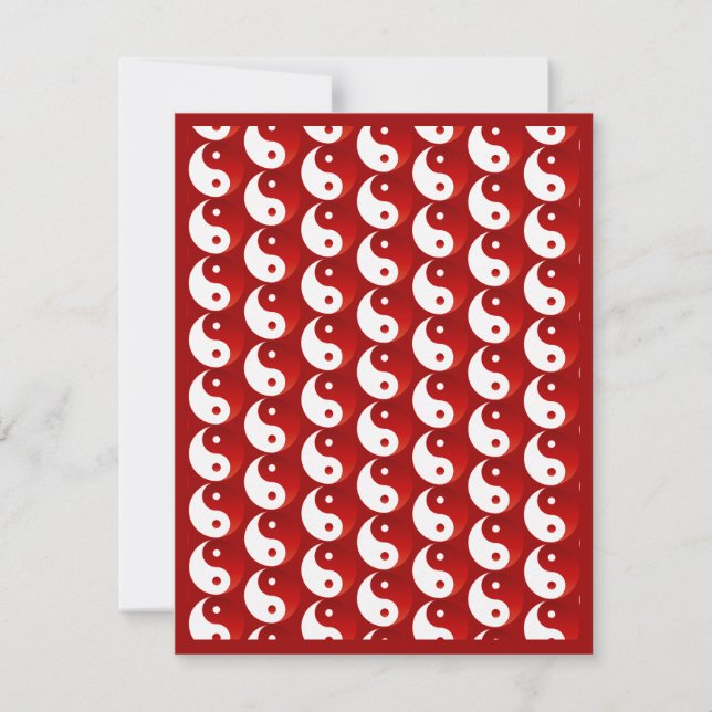 Christmas Red Yin & Yang Pattern Einladung (Vorderseite)