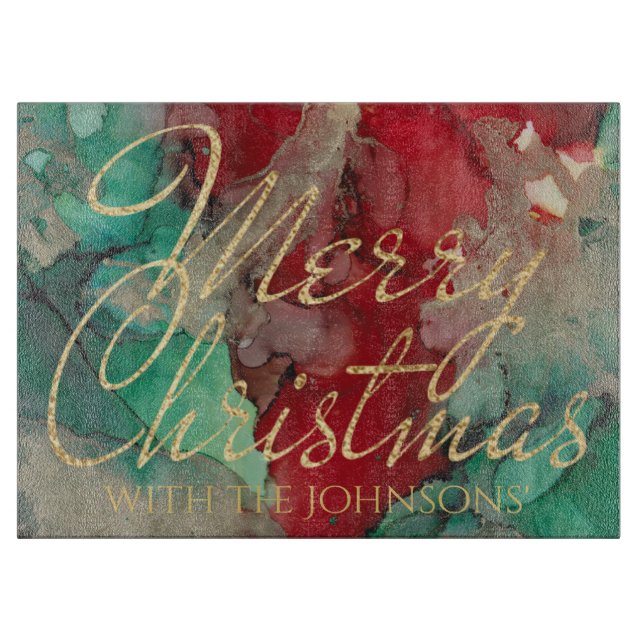 Christmas Reds Greens Golds Schneidebrett (Vorderseite)