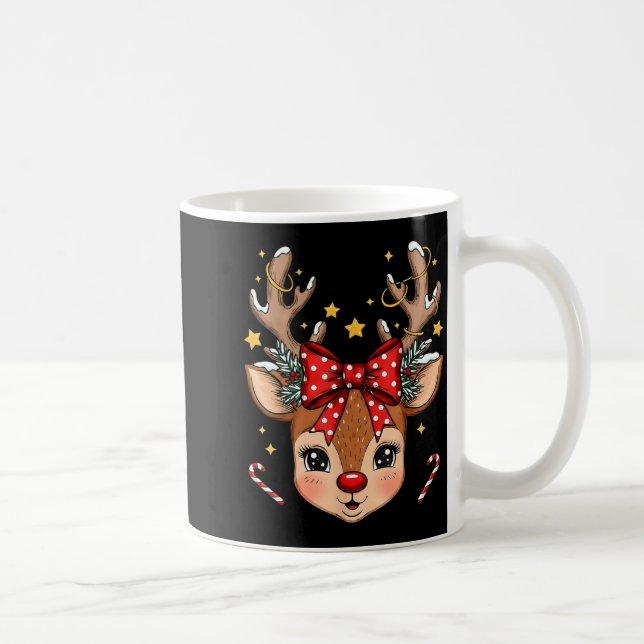 Christmas Reindeer Boy Girl Kid Holiday Deer Coupl Kaffeetasse (Rechts)