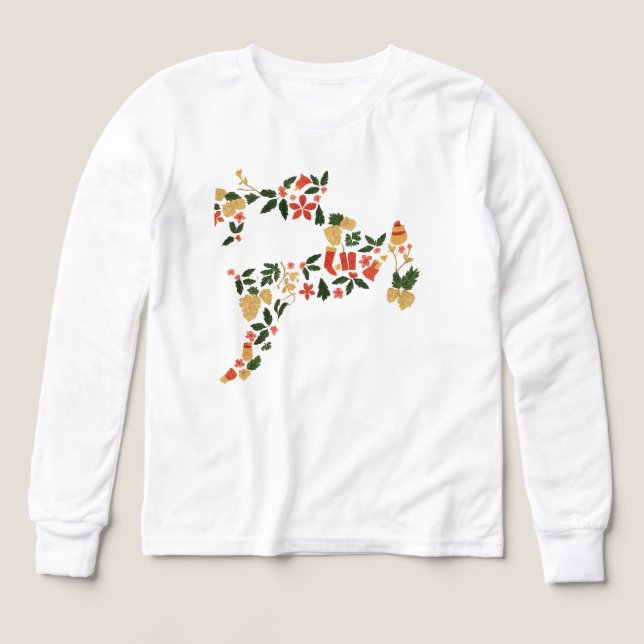 Christmas Reindeer Collage Hoodie – Festive Holida (Motif recto)