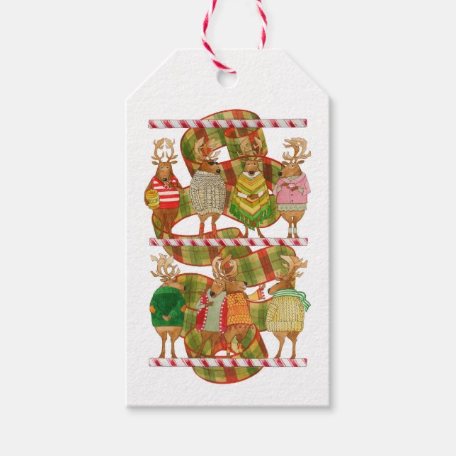 CHRISTMAS REINDEER Geschenktasten Geschenkanhänger (Vorderseite)