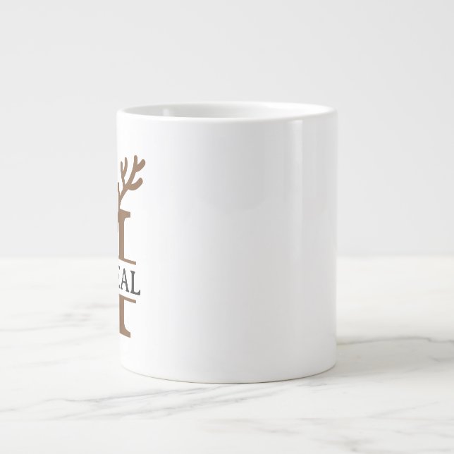 Christmas Reindeer holiday Mug, Custom winter  Jumbo-Tasse (Vorderseite)