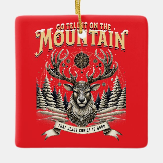 Christmas Reindeer Keramikornament (Vorderseite)