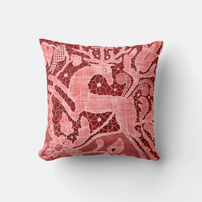 Christmas Reindeer Lace Kissen (Vorderseite)