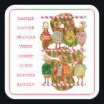 CHRISTMAS REINDEER Large Square Stickers<br><div class="desc">Das Bild auf diesen großen eckigen Aufklebern von CHRISTMAS REINDEER ist meine ursprüngliche Abbildung aller Rentiere des Weihnachtsmannes, die für den Urlaub gekleidet sind und fröhlich sind. * Andere Aufkleber und passende Produkte mit der Erholung der Rentiere sind in der CHRISTMAS REINDEER Kategorie meines Shops erhältlich. ** Wenn Sie dieses...</div>