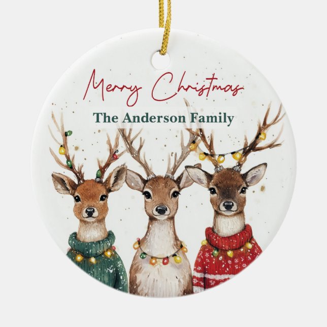 Christmas Reindeer Ornament | Custom Name (Vorne)