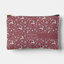 Christmas Reindeer Pattern Red with Text