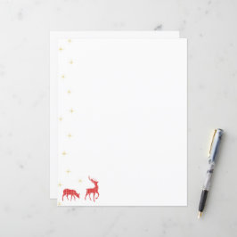 Christmas Reindeer Red Green Twill Kariertes Muste