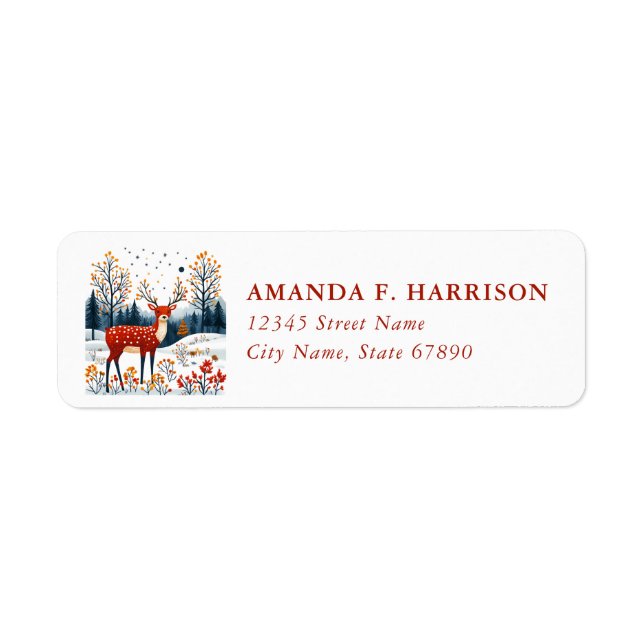Christmas Reindeer Return Address Labels (Vorne)