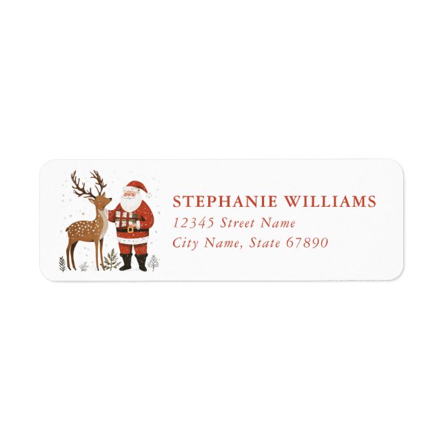 Christmas Reindeer Return Address Labels (Vorne)