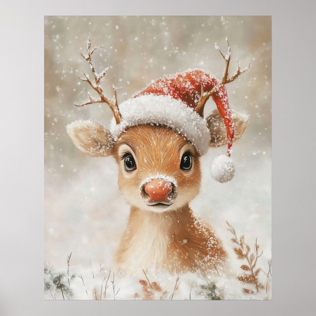Christmas Reindeer Wall Art Poster (Vorne)
