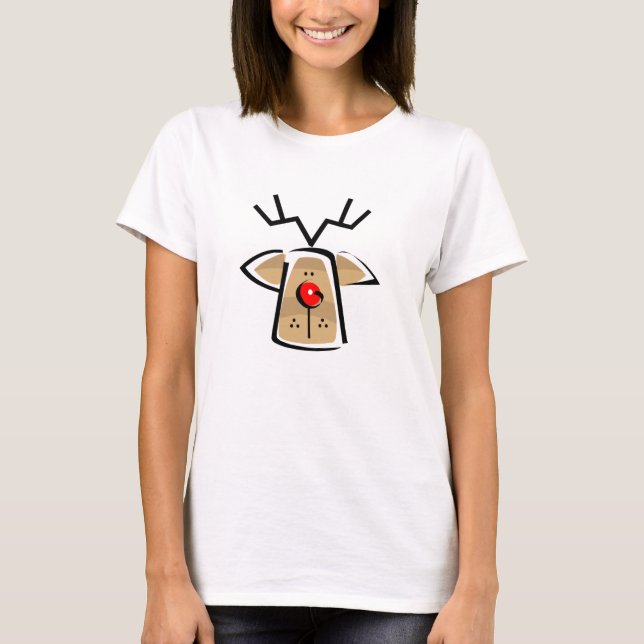 Christmas Reindeer Womens T - Shirt (Vorderseite)