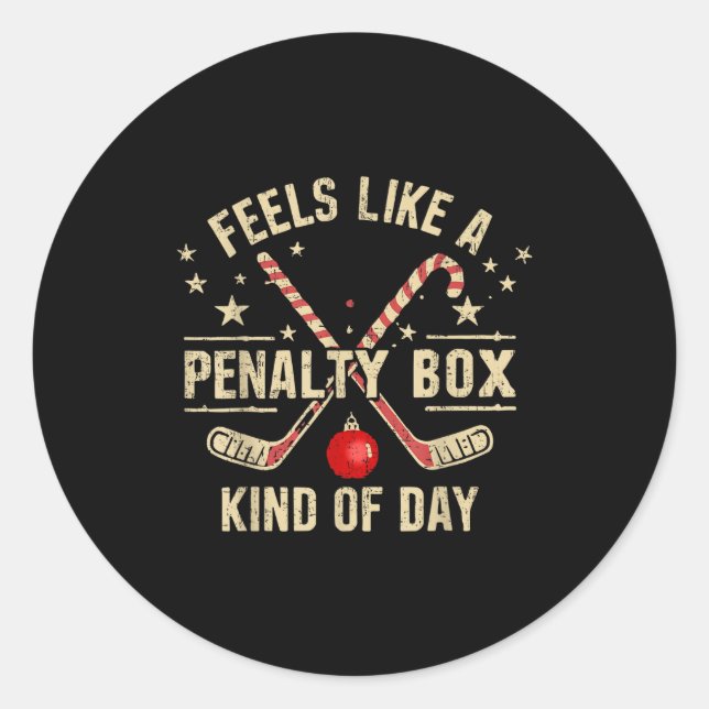 Christmas Retro Feels Like A Penalty Box Kind Of D Runder Aufkleber (Vorderseite)