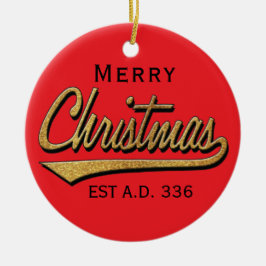 Christmas"Retro Merry Christmas"/Circle Ornament