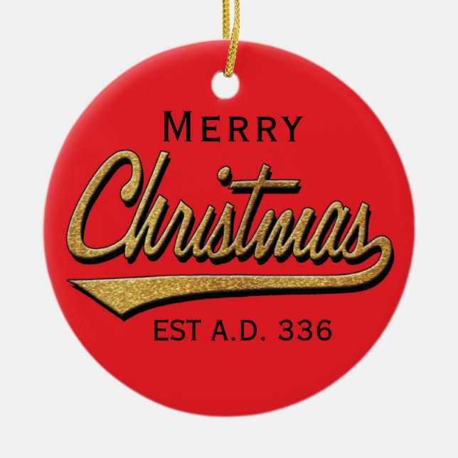 Christmas"Retro Merry Christmas"/Circle Ornament (Vorne)