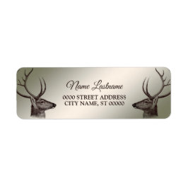 Christmas Return Address Floral Golden Winter
