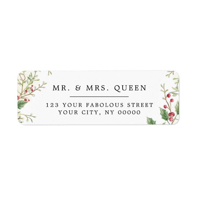 Christmas Return Address holly berries (Vorne)