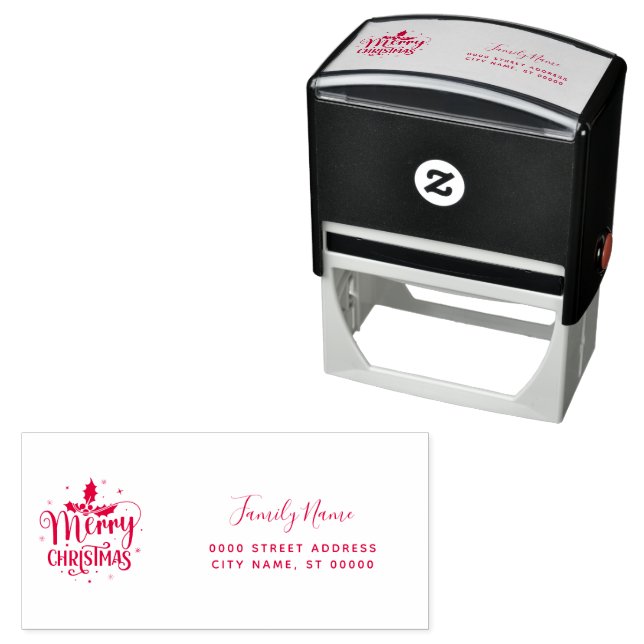 Christmas Return Address Self-inking Stamp Permastempel (Beispiel)