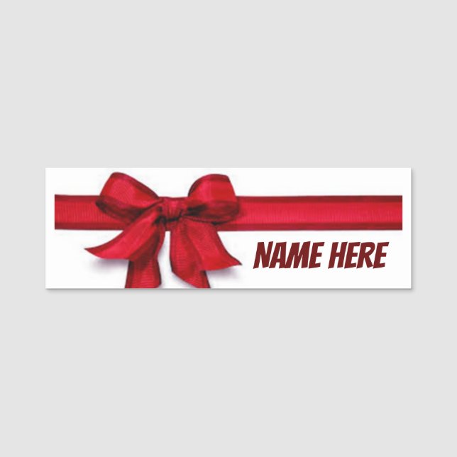 **CHRISTMAS RIBBON** FÜR CHRISTMAEREIGNISSE NAMENSSCHILD (Vorderseite)