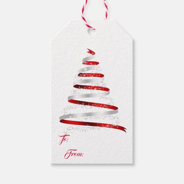 Christmas Ribbon Tree Geschenkanhänger (Vorderseite)