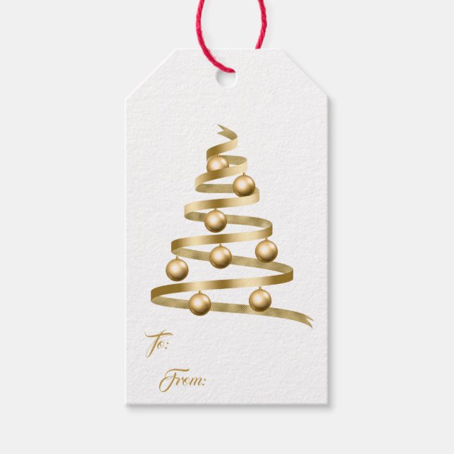 Christmas Ribbon Tree Geschenkanhänger (Vorderseite)