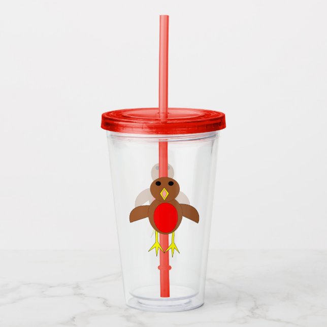 Christmas Robin Acryltrinkbecher (Vorderseite)