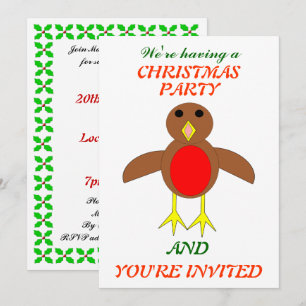 Christmas Robin Custom Party lädt ein Einladung