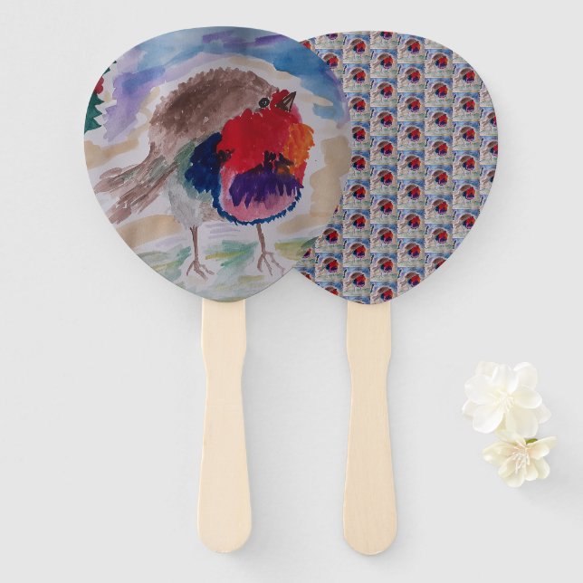 Christmas Robin Fächer (Vorne und Hinten)