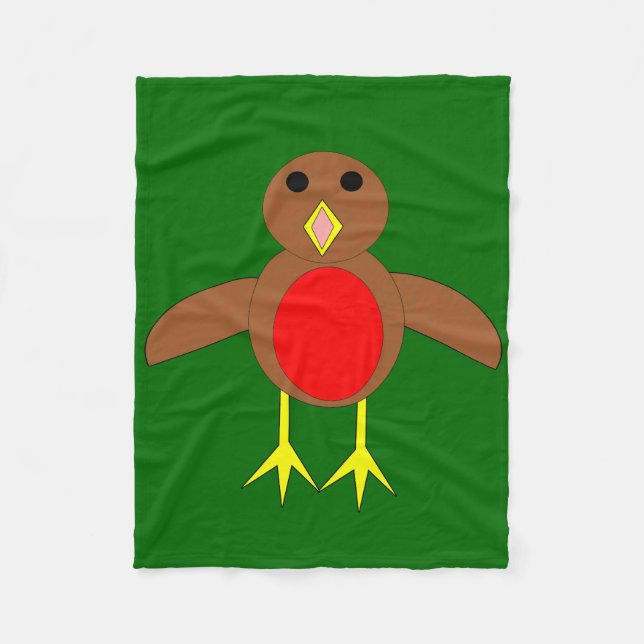 Christmas Robin Fleece Blanket (Vorderseite)