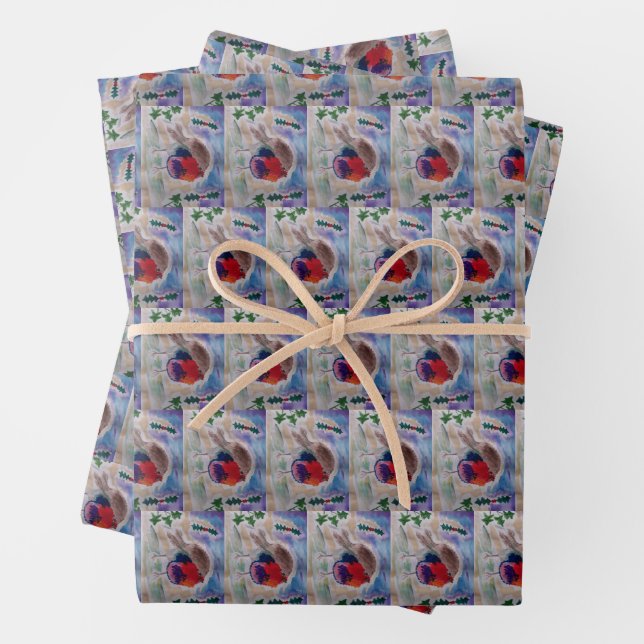 Christmas Robin Geschenkpapier Set (Beispiel)