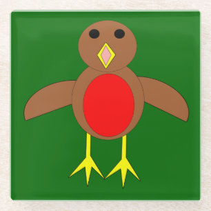 Christmas Robin Glass Untersetzer