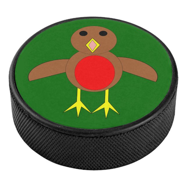 Christmas Robin Hockey Puck (3/4)