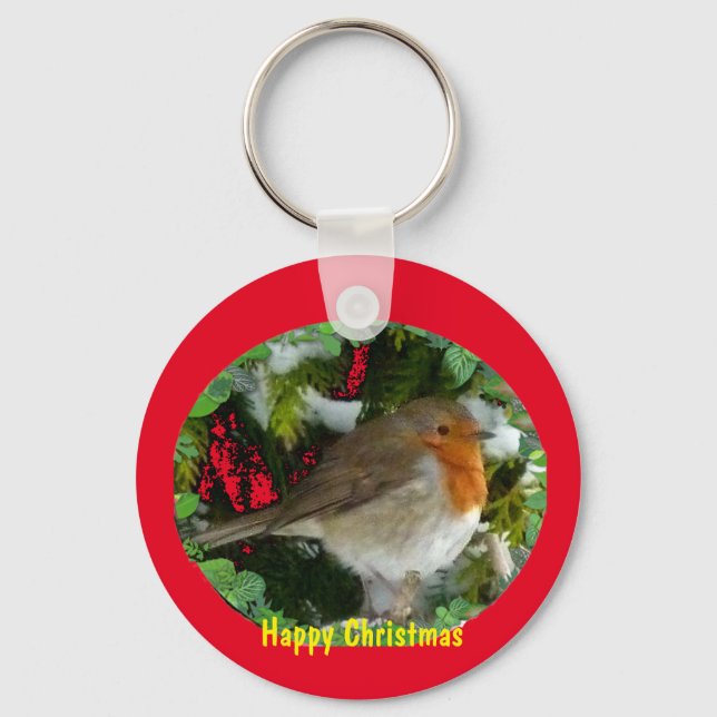 Christmas Robin Key Chain Schlüsselanhänger (Vorderseite)