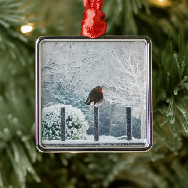 Christmas Robin Ornament Aus Metall (Baum)