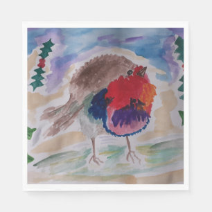 Christmas Robin Serviette