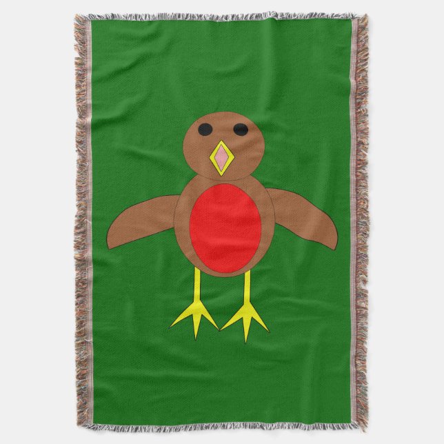 Christmas Robin Throw Blanket Decke (Vorderseite Vertikal)