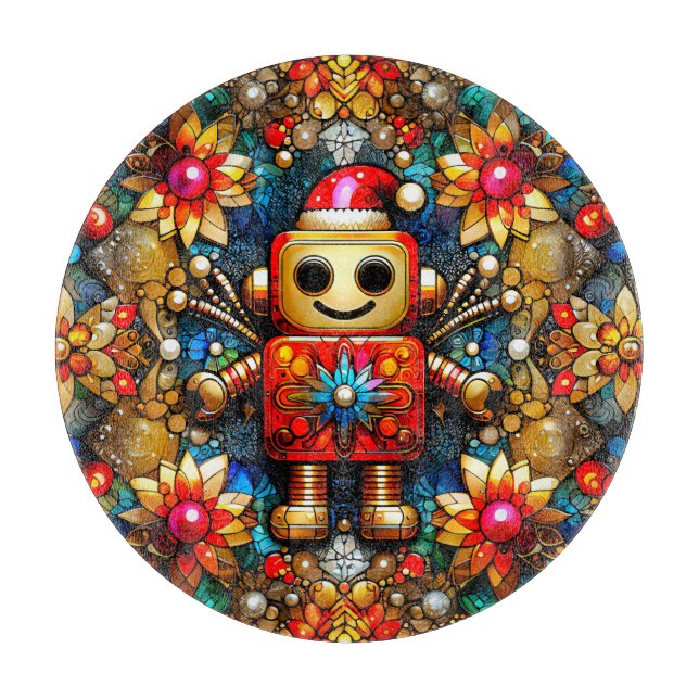 CHRISTMAS ROBOT ~ Cutting Board Schneidebrett (Vorderseite)