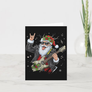 Christmas Rock &amp; Roll Santa Claus Guitar Playe Karte