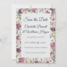 Christmas Rose Winter Floral Save the Date