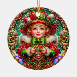 CHRISTMAS ~ Rotes Grün im 19. Jahrhundert ~ Keramik Ornament