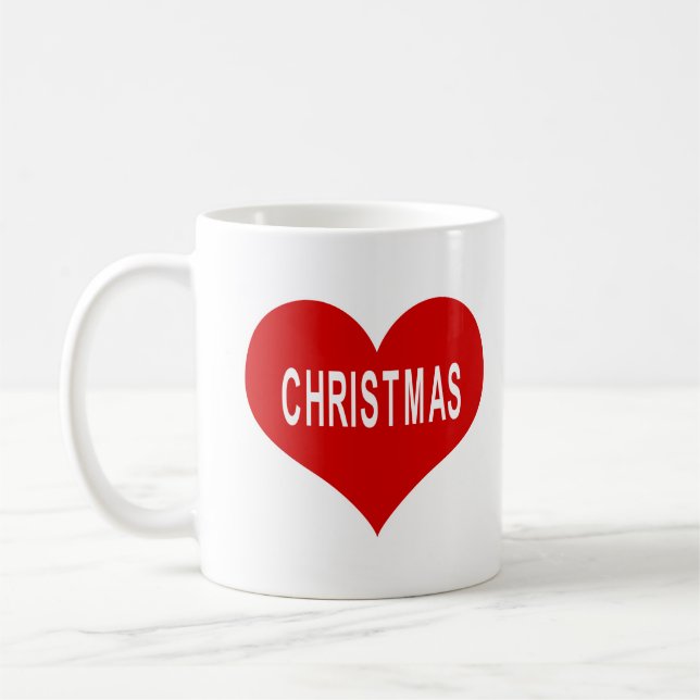 CHRISTMAS Rotes Liebe Herz Kaffeetasse (Links)