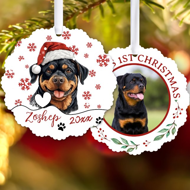 Christmas Rottweiler Dog Personalisiert Ornament Karte (Von Creator hochgeladen)